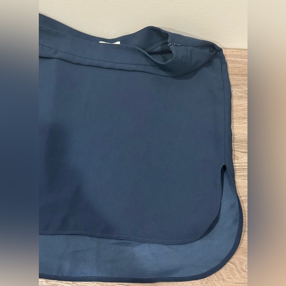 Halston Navy Blue Midi Skirt Size 10 - Picture 4 of 10